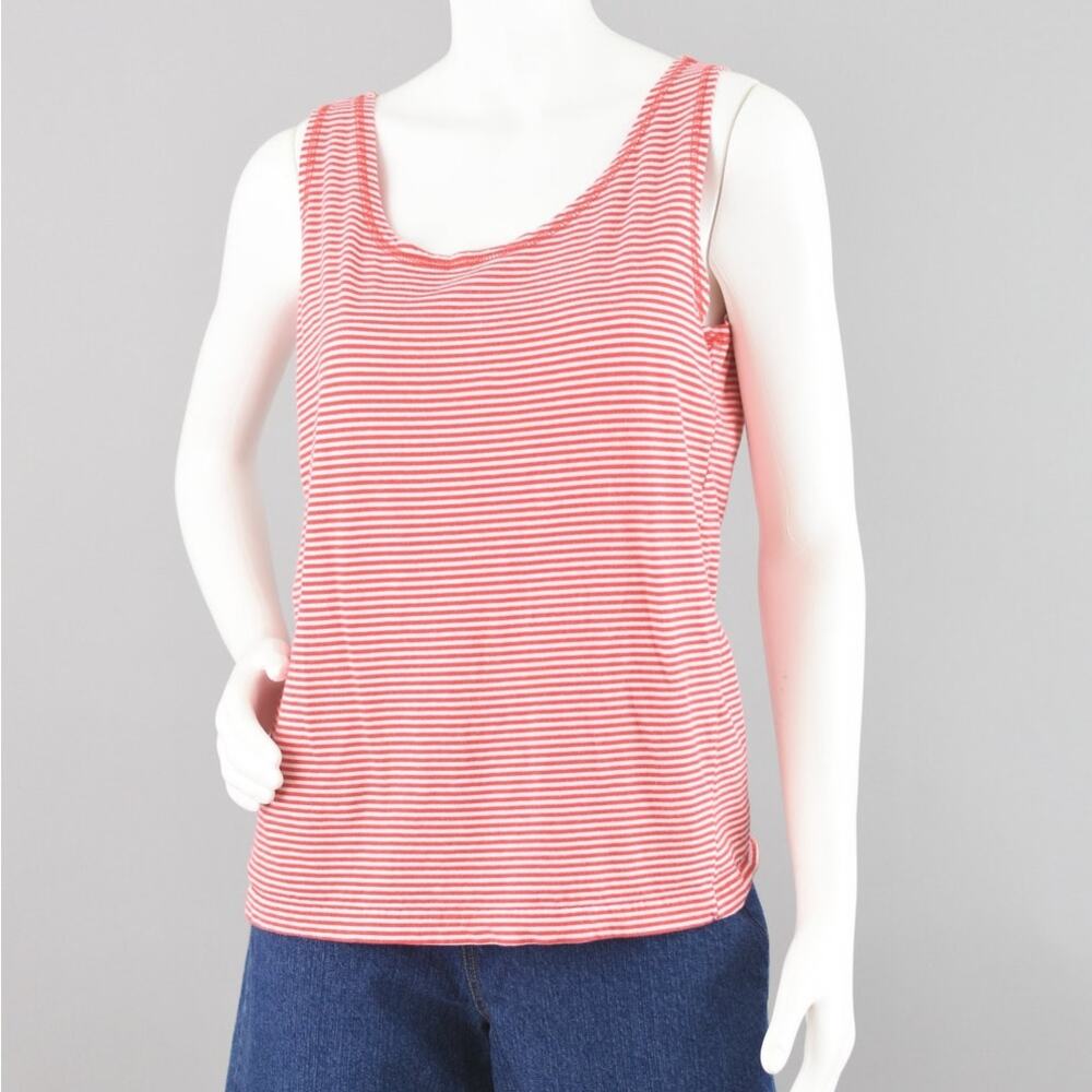 Vintage Basic Editions Red & White Striped Tank T… - image 6